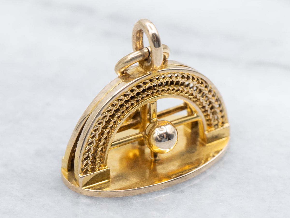 Antique Gold Fob with Ornate Monogram Base