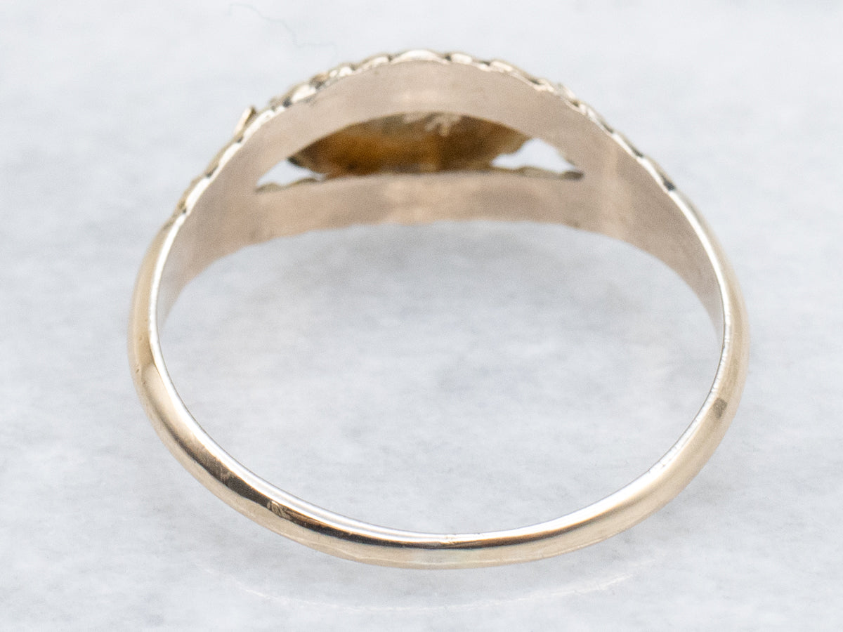 Engraved Antique Gold "PJ" Monogrammed Signet Ring
