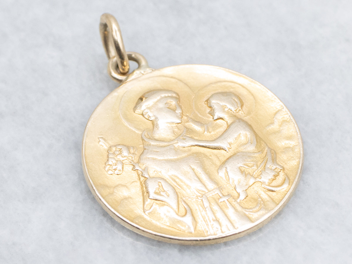 Saint Joseph Religious Medal Gold Pendant
