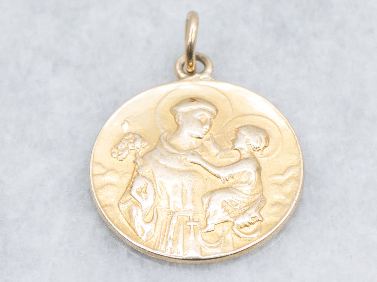 Saint Joseph Religious Medal Gold Pendant
