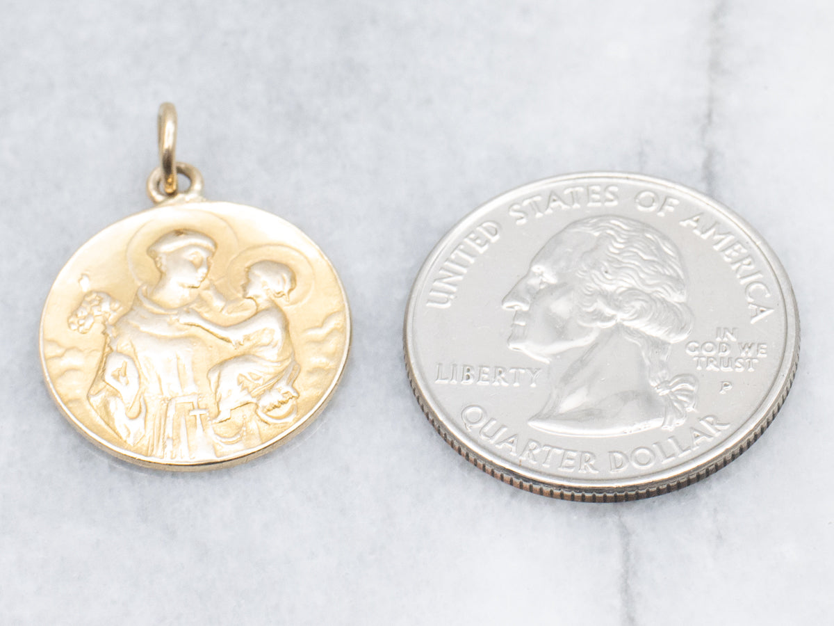 Saint Joseph Religious Medal Gold Pendant