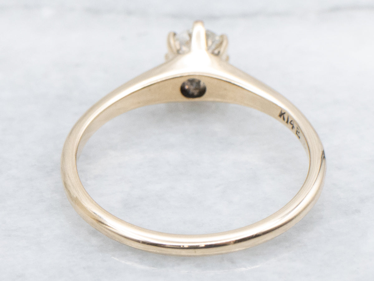 Six-Prong Antique Old European Cut Diamond Solitaire Engagement Ring