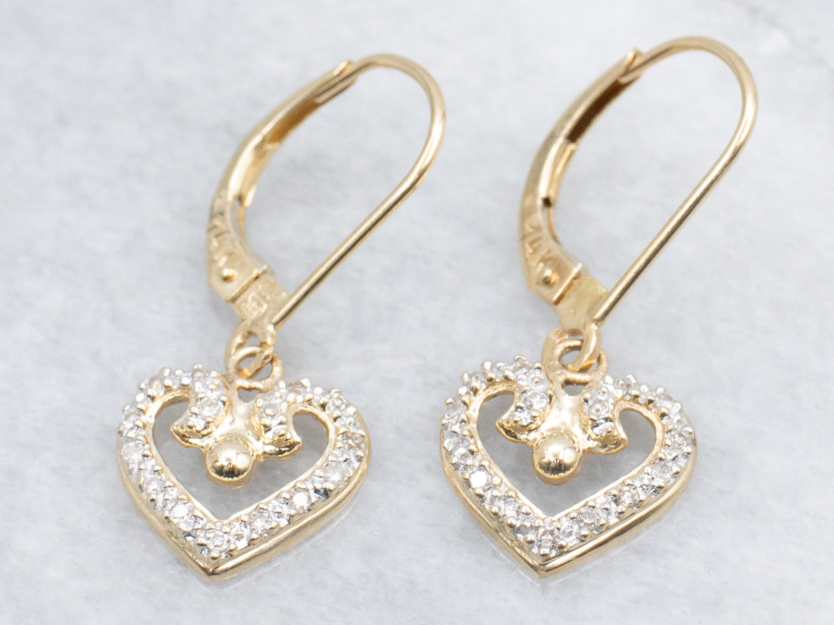Sparkling Sweetheart Diamond Drop Earrings