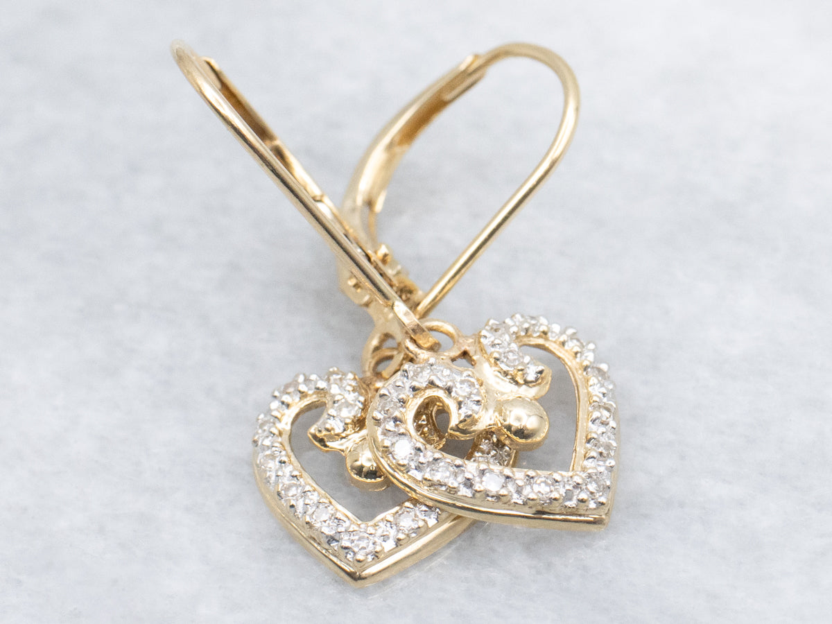 Sparkling Sweetheart Diamond Drop Earrings