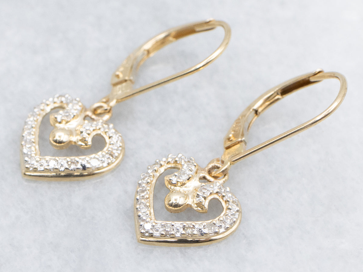 Sparkling Sweetheart Diamond Drop Earrings