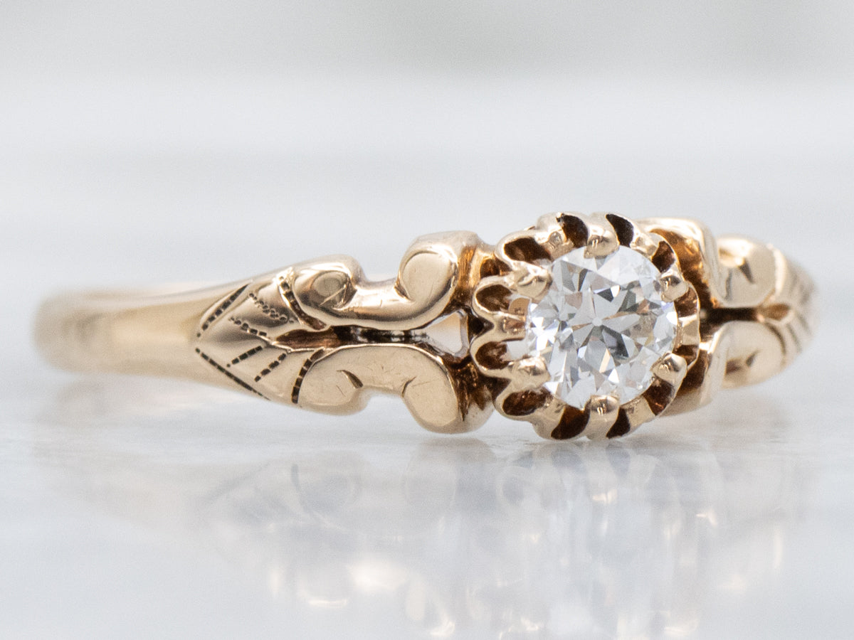 Victorian Era Old Mine Cut Diamond Engagement Ring