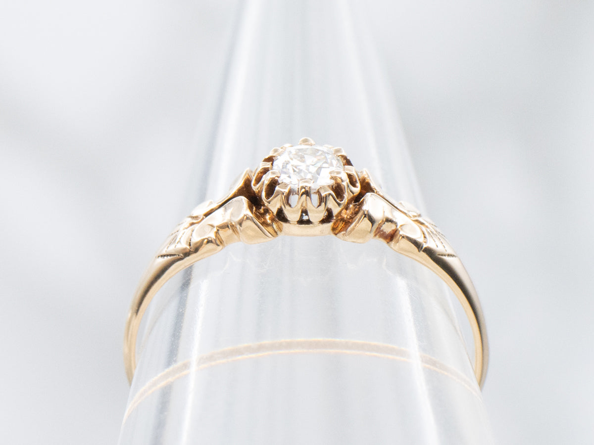 Victorian Era Old Mine Cut Diamond Engagement Ring