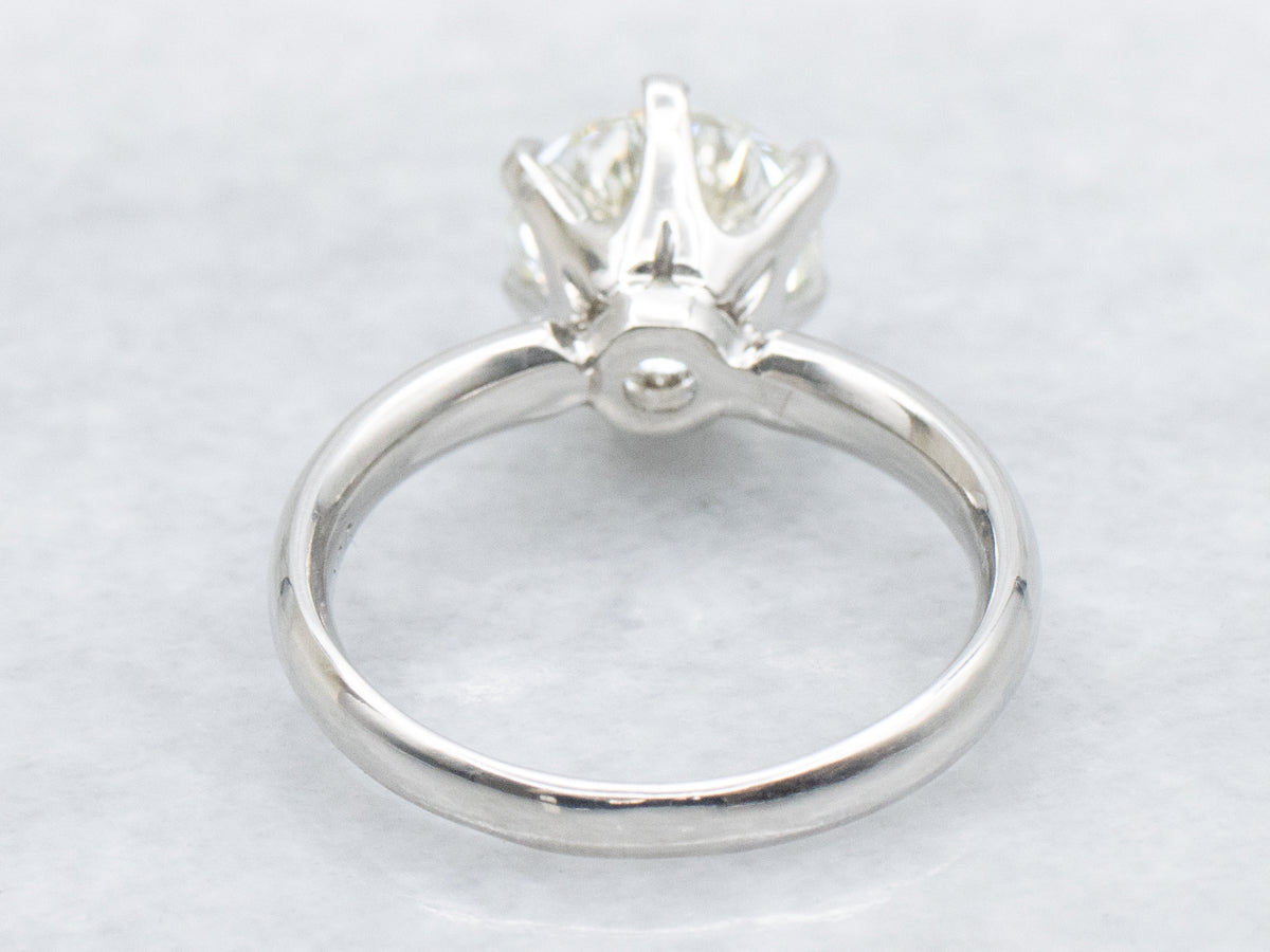GIA-Certified Round Brilliant Diamond Platinum Engagement Ring