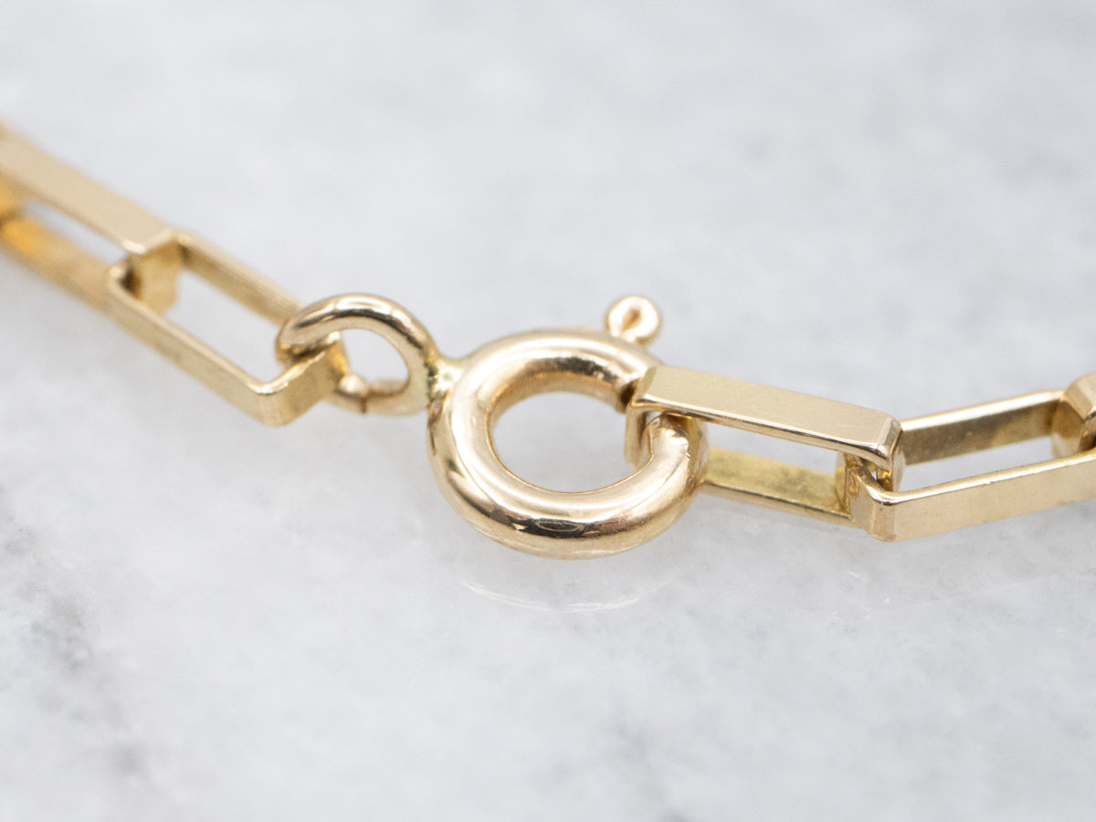18-Karat Yellow Gold Rectangular Link Bracelet