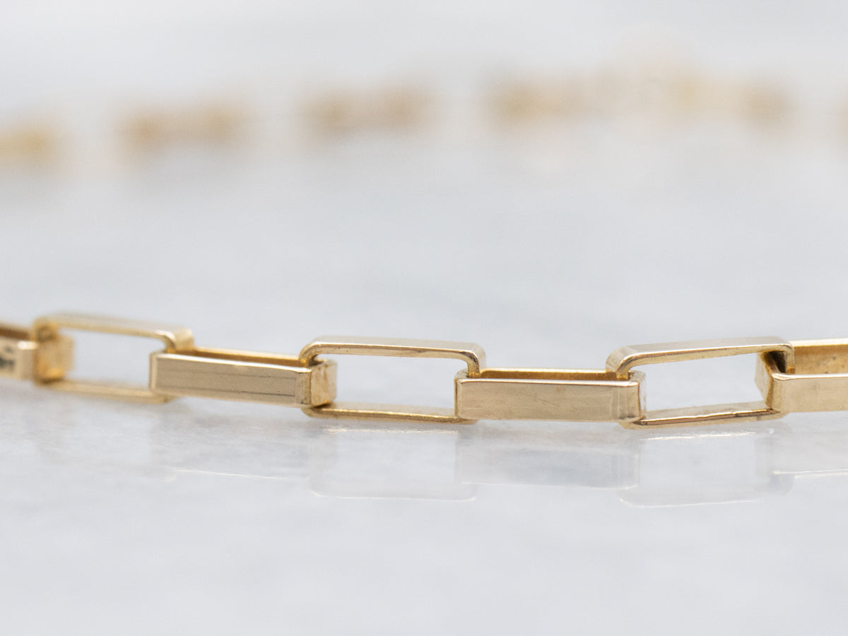 18-Karat Yellow Gold Rectangular Link Bracelet