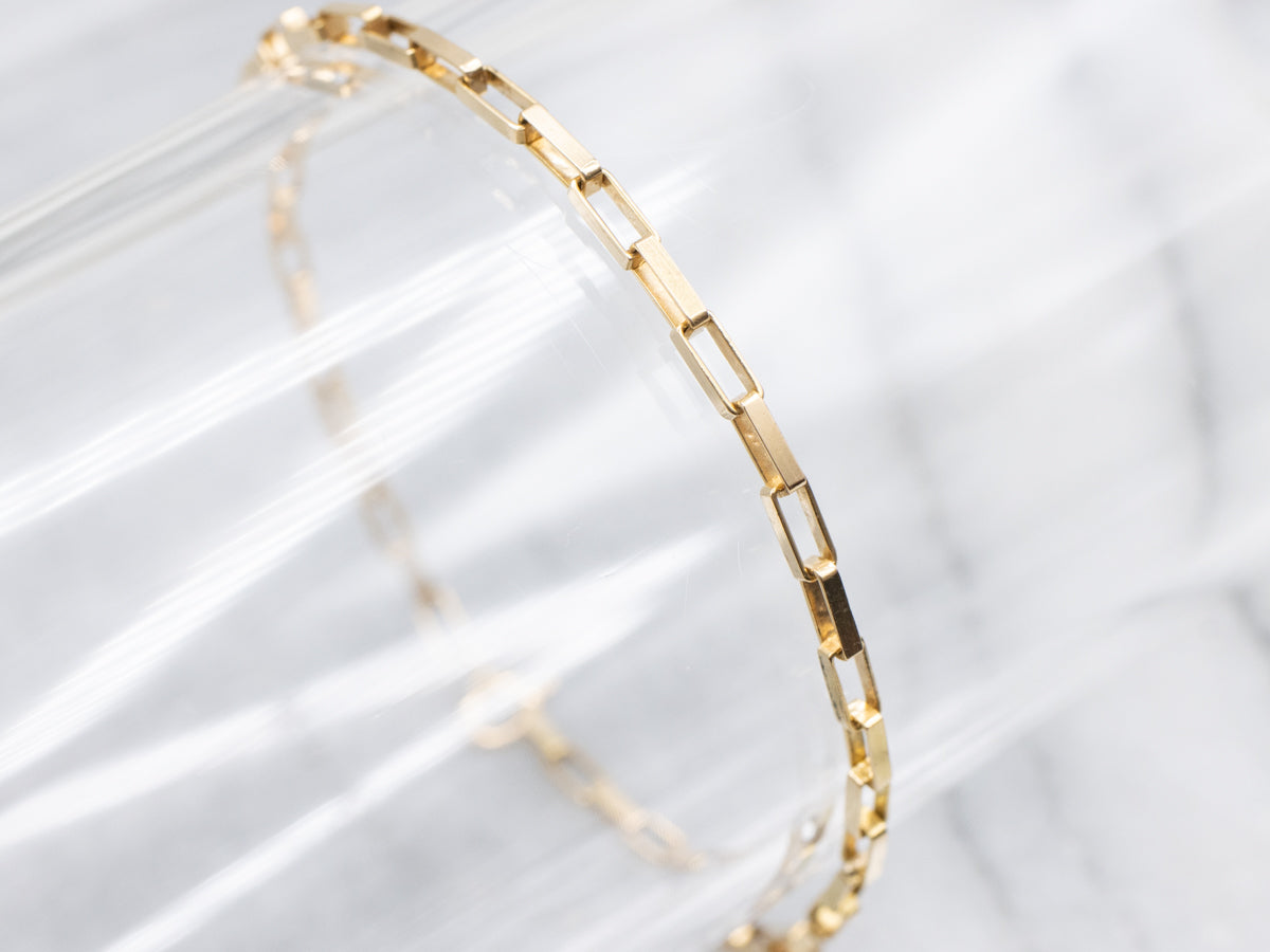 18-Karat Yellow Gold Rectangular Link Bracelet