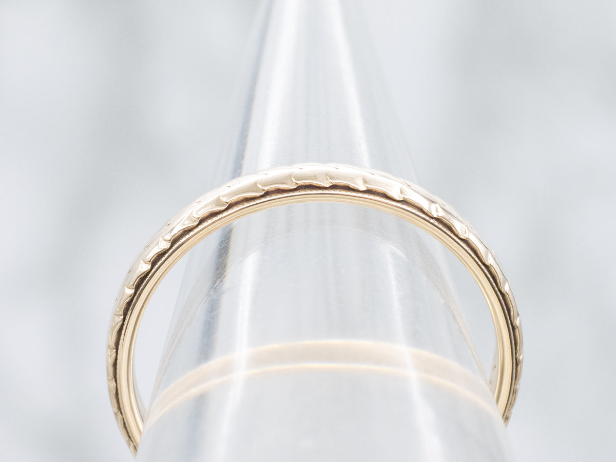 Men's Vintage Gold Chevron Patterned Band