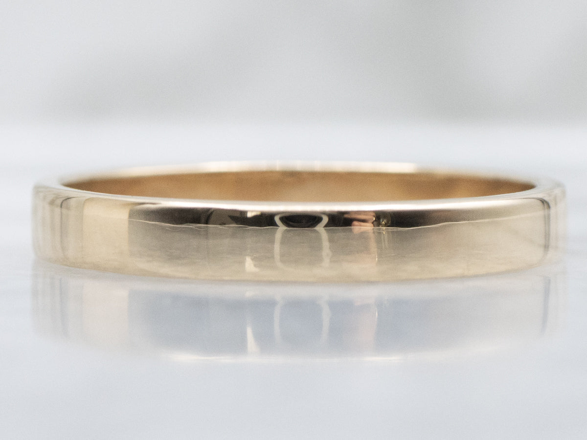 Simple Polished Yellow Gold Flat Band
