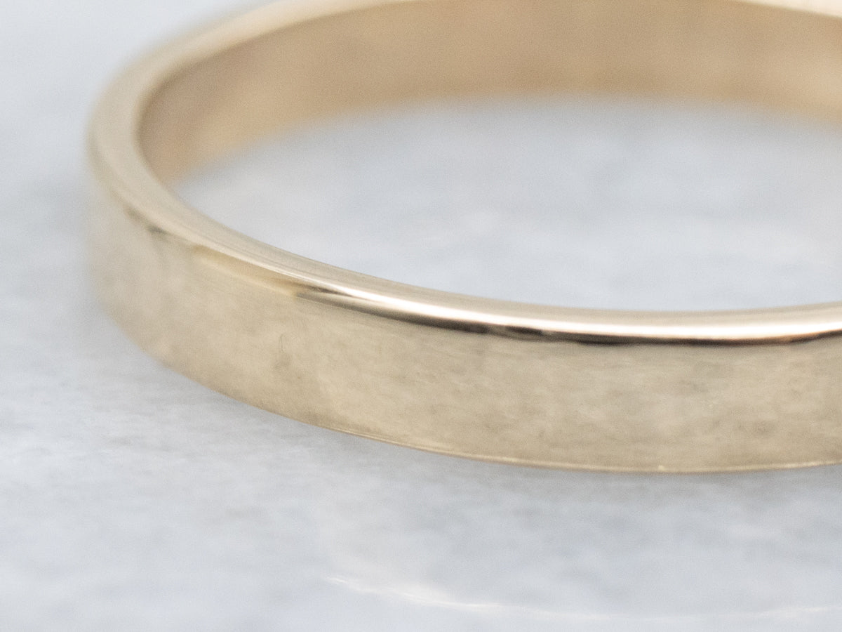 Simple Polished Yellow Gold Flat Band