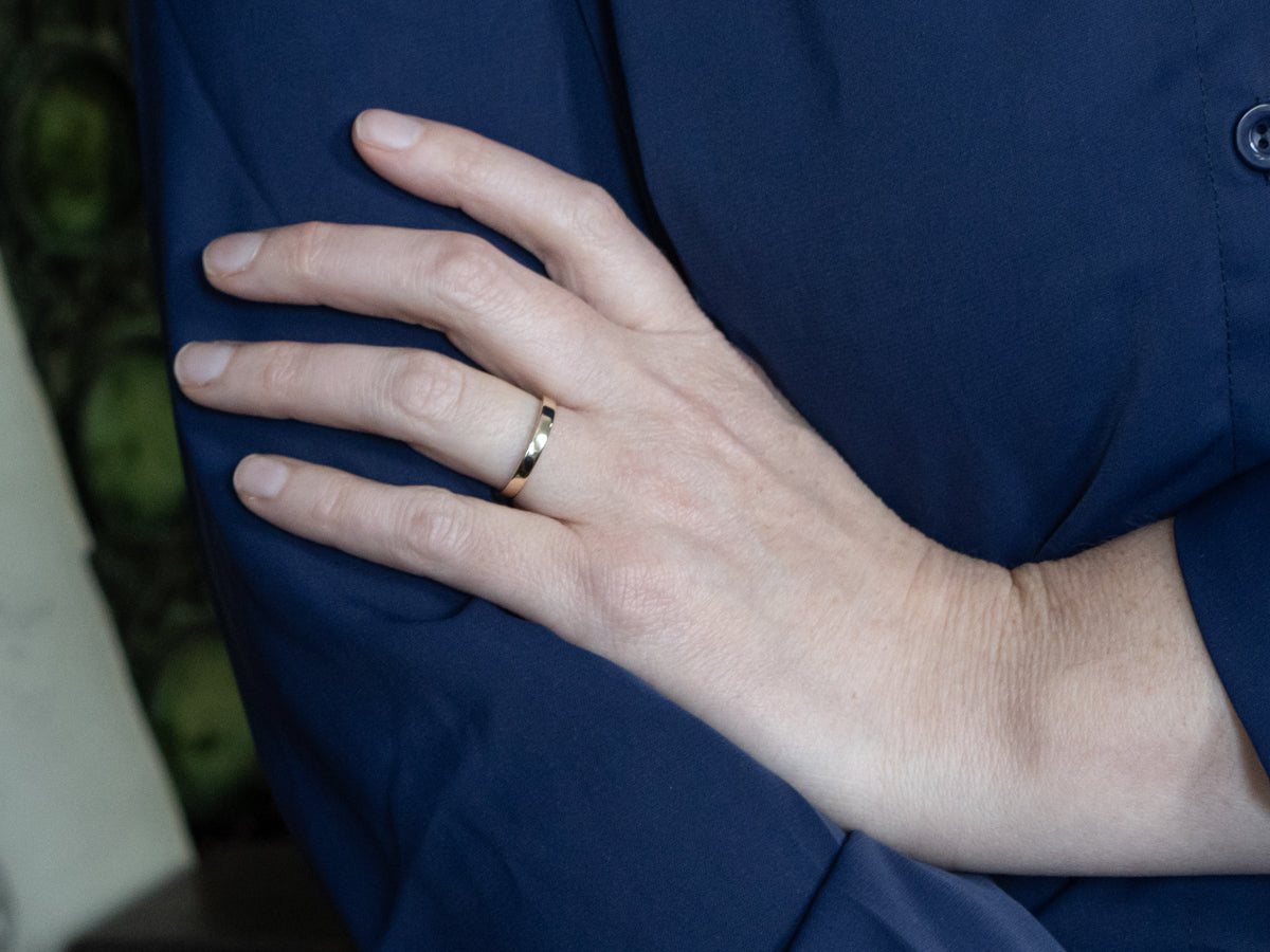 Simple Polished Yellow Gold Flat Band