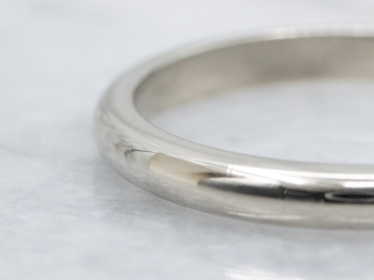 High-Dome Polished White Gold Band