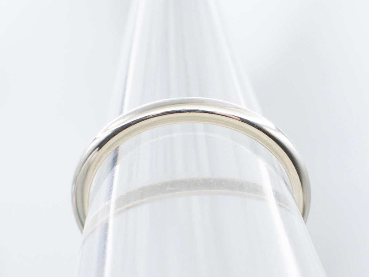 High-Dome Polished White Gold Band