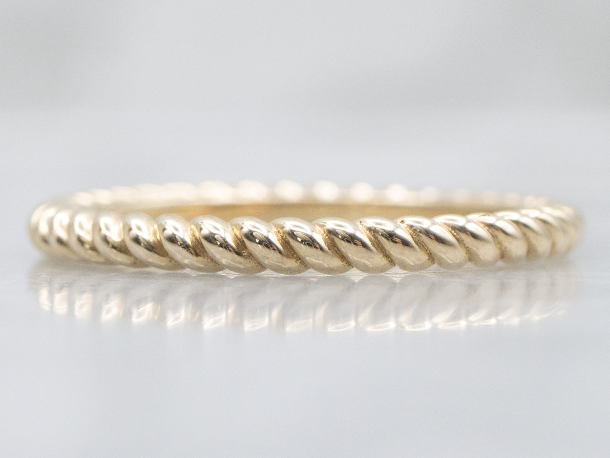 Twisted Yellow Gold Band