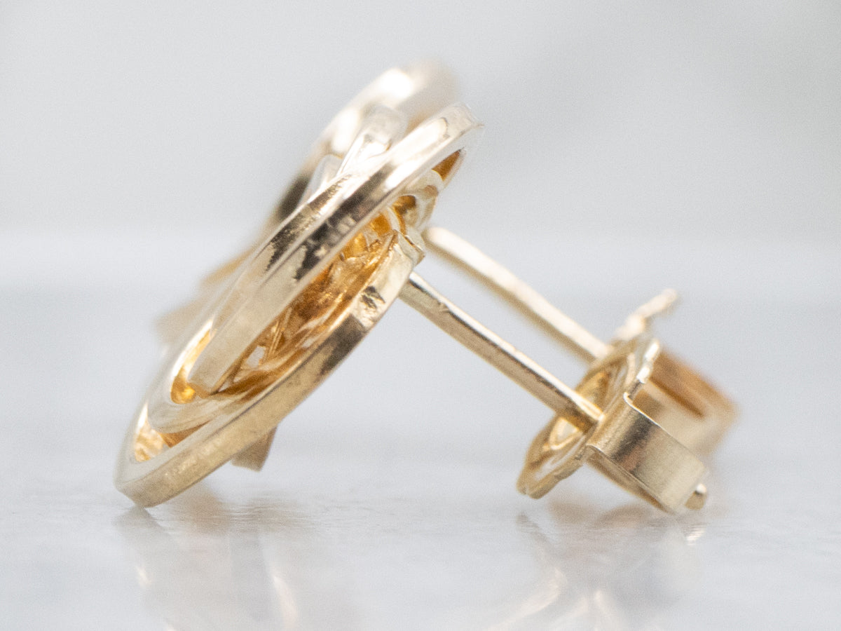 Vintage Gold Twisting Knot Stud Earrings