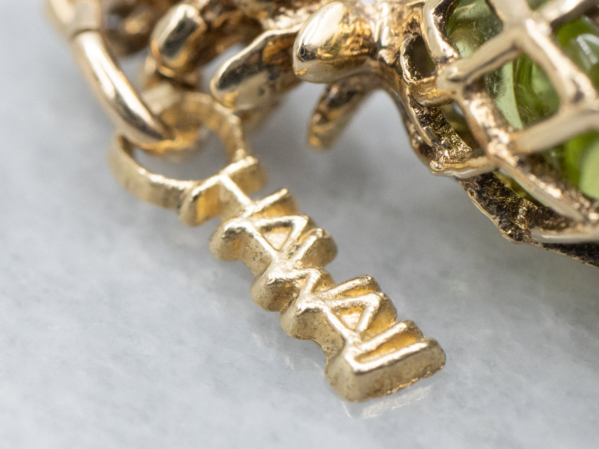 Peridot Yellow Gold "Hawaii" Pineapple Charm