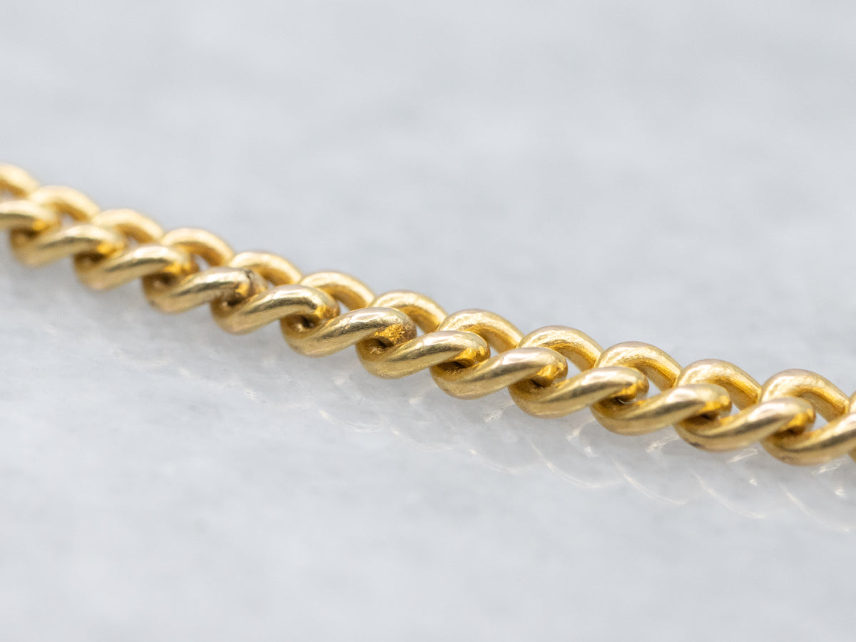 800 Gold Curb Link Bracelet with Spring Ring Clasp