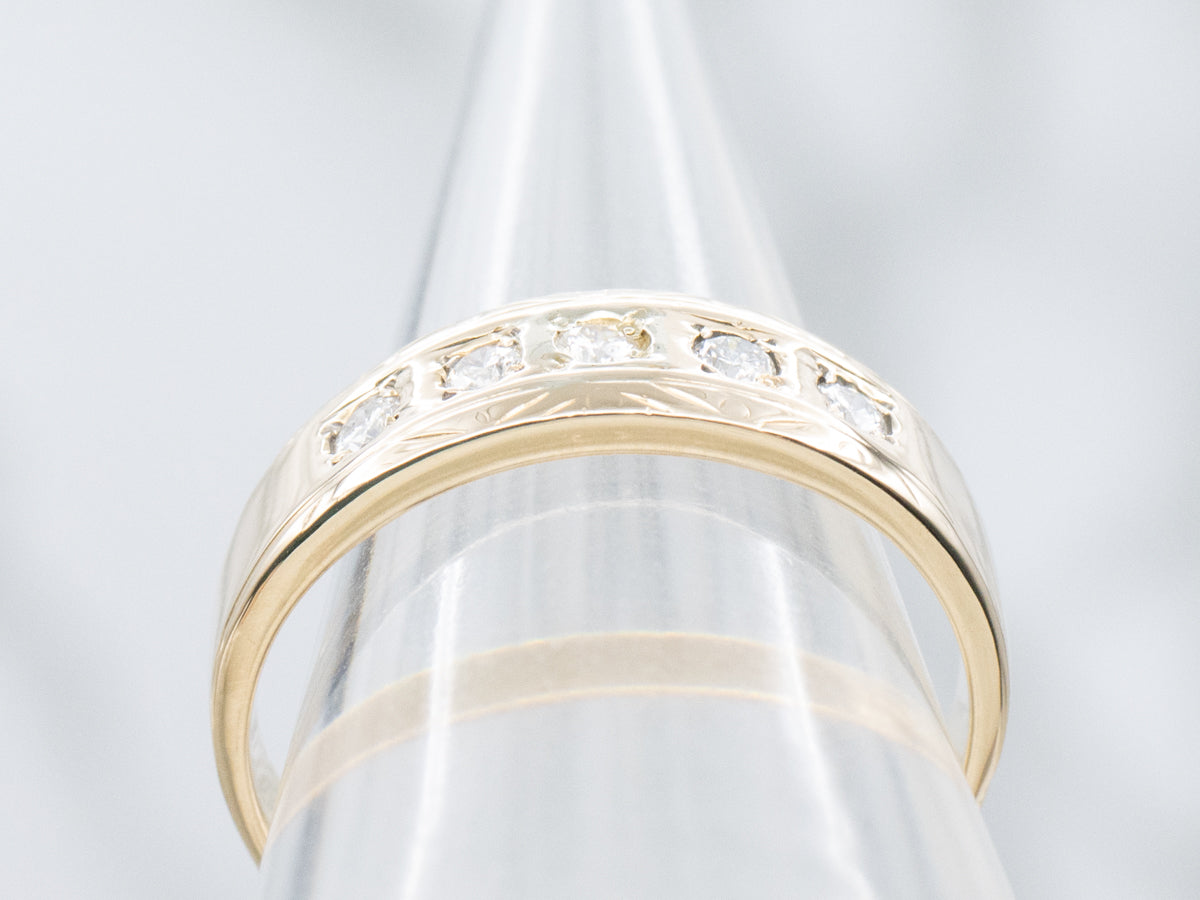 Five-Stone Diamond Band with Engravings