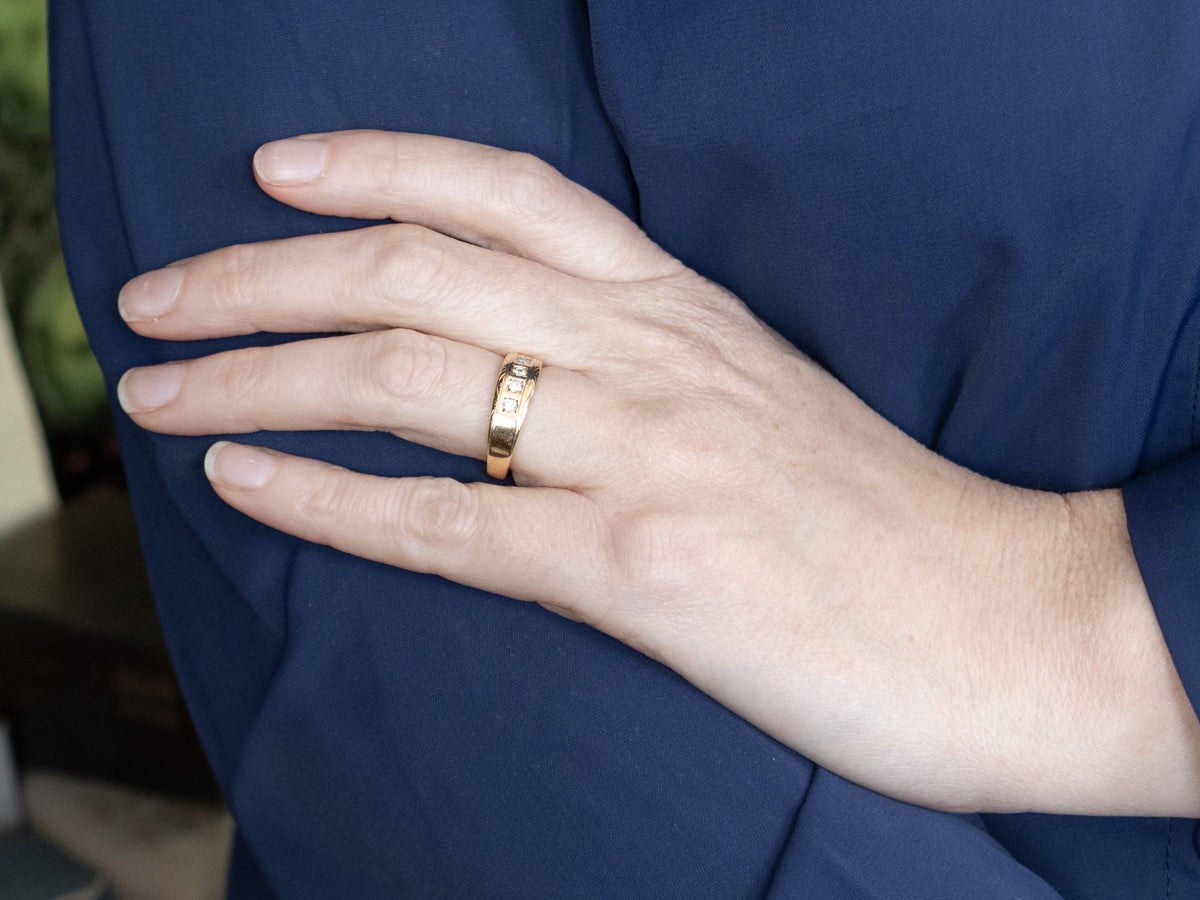 Five-Stone Diamond Band with Engravings