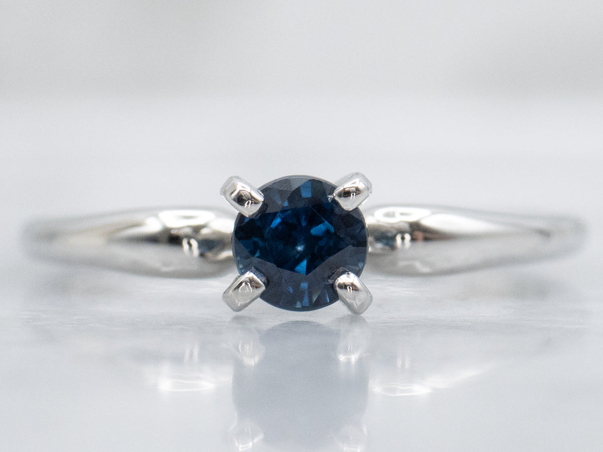 Vintage Platinum Jabel Sapphire Solitaire Ring