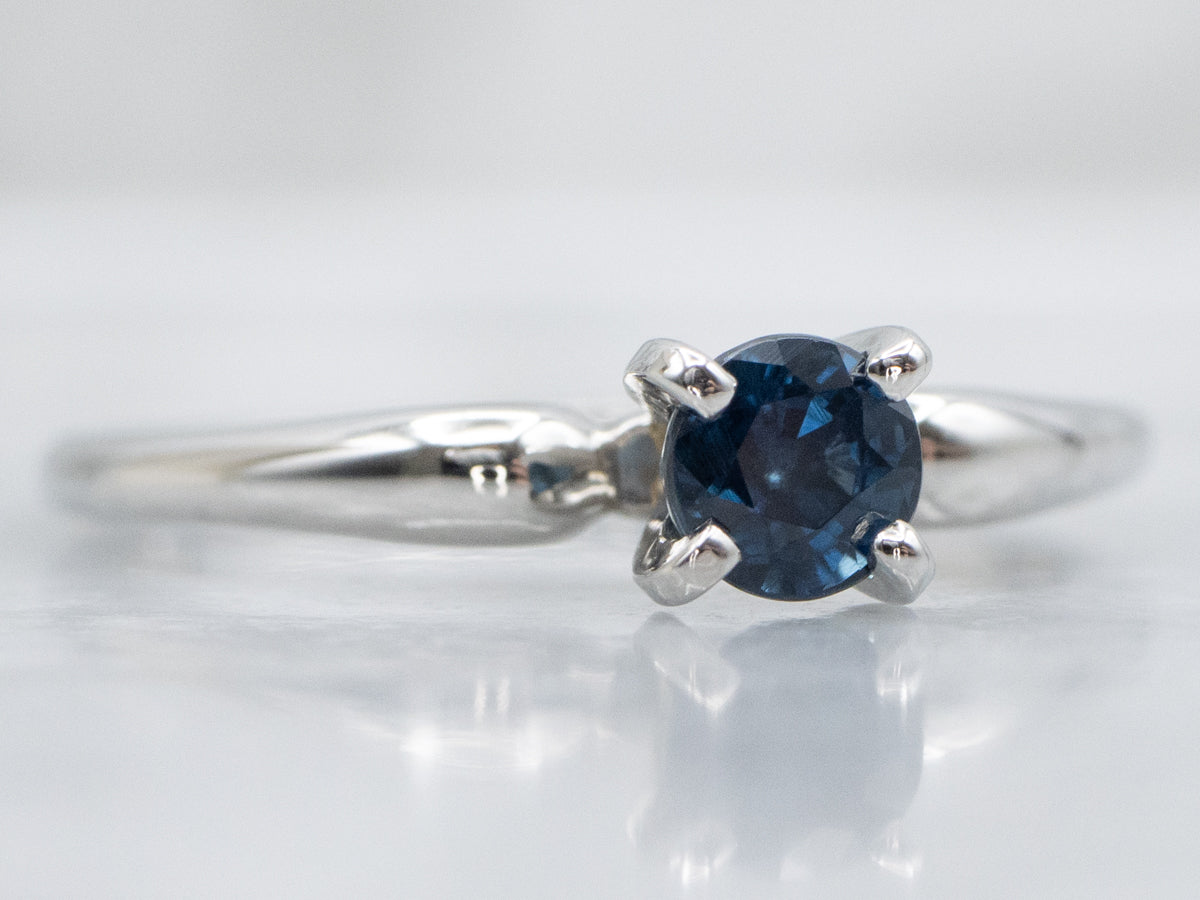 Vintage Platinum Jabel Sapphire Solitaire Ring