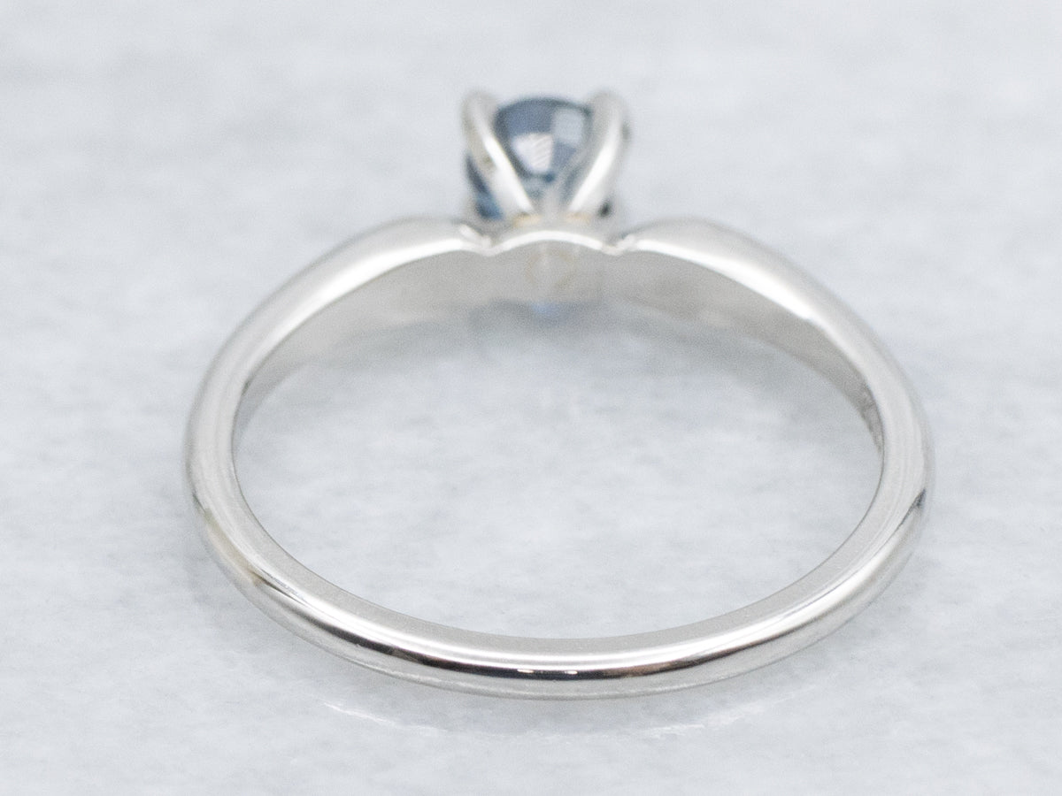 Vintage Platinum Jabel Sapphire Solitaire Ring