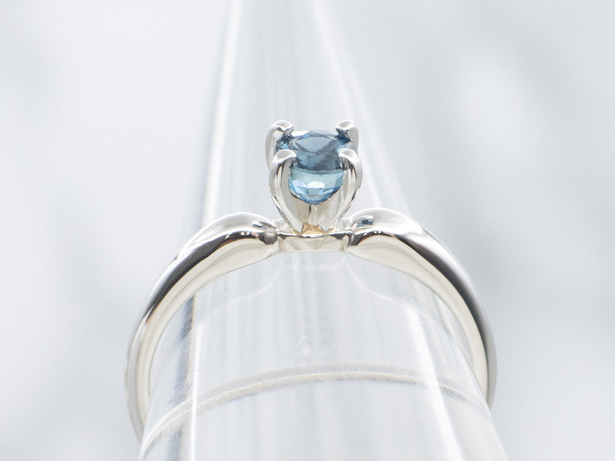 Vintage Platinum Jabel Sapphire Solitaire Ring