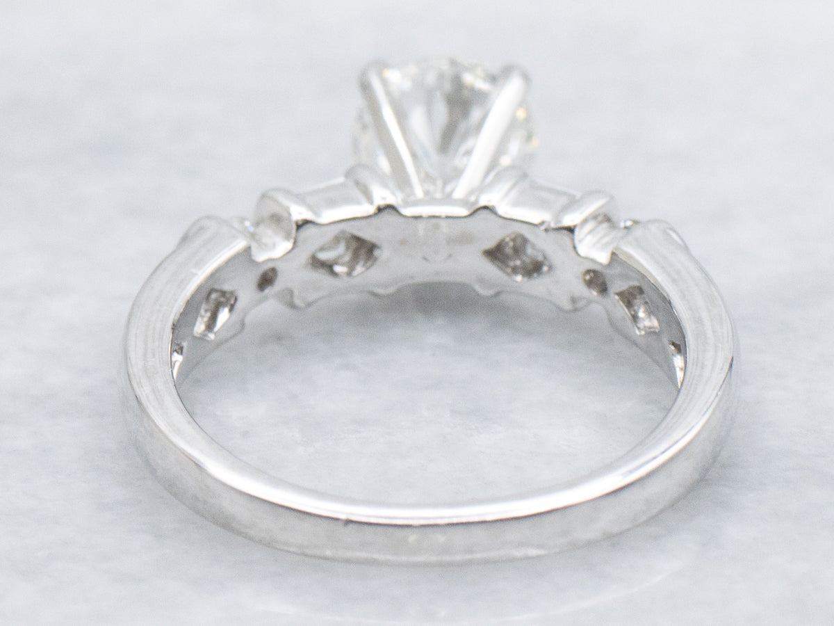 Mix-Cut Platinum and Diamond Engagement Ring