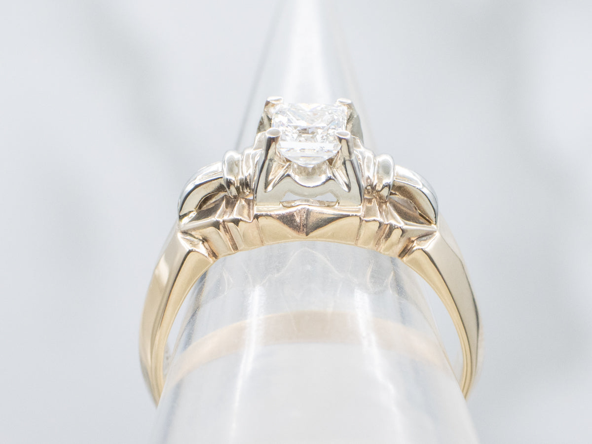 Men's Square-Cut Retro Diamond Ring