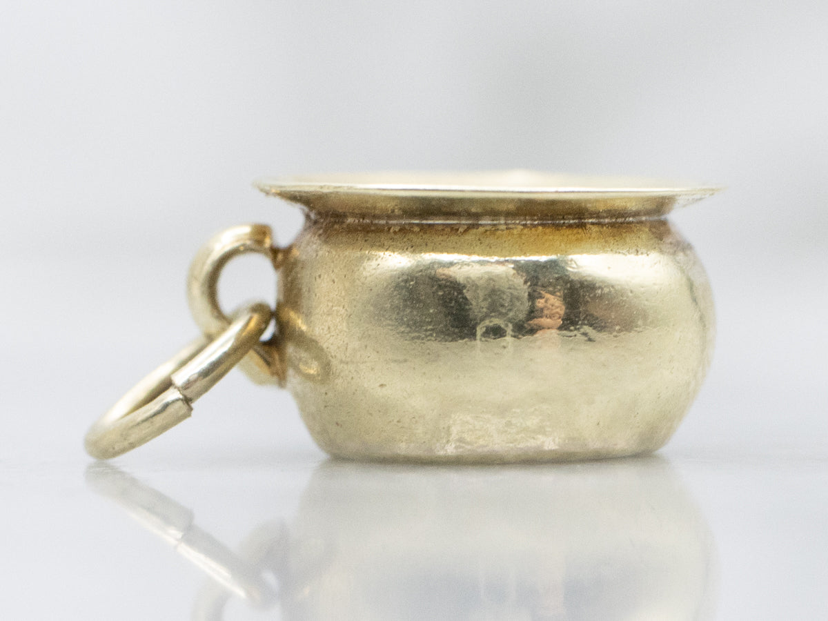 Simple Vintage Gold Pot Charm Pendant