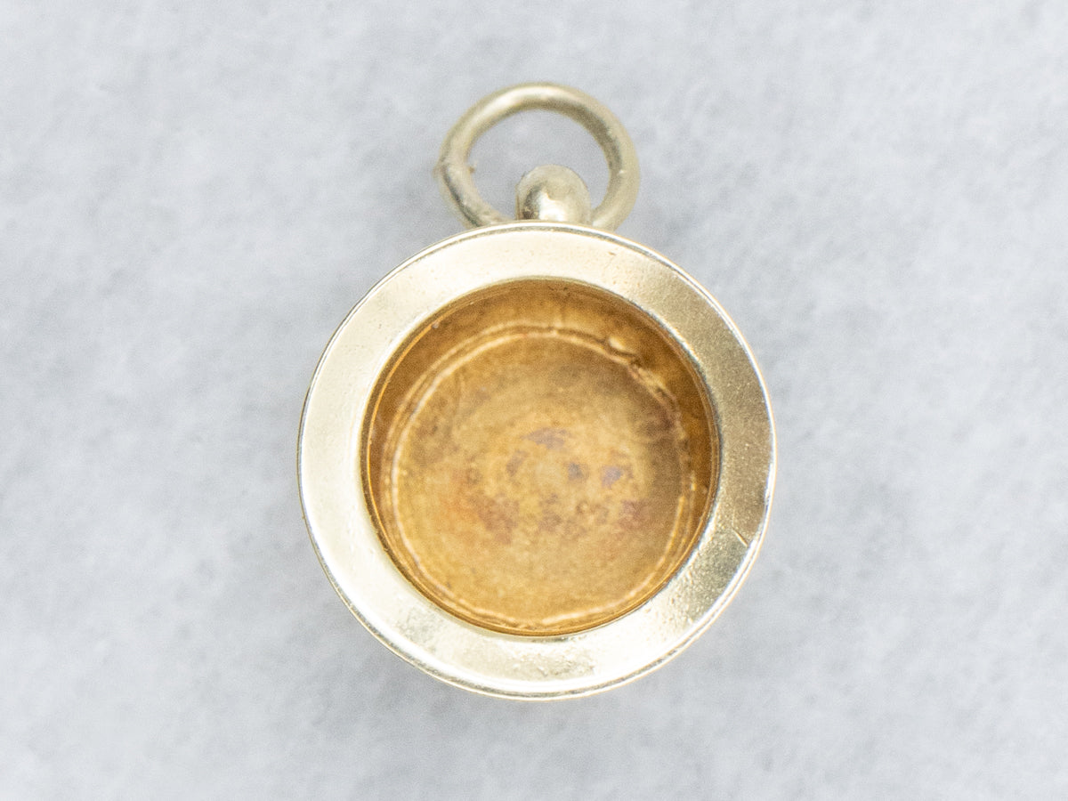 Simple Vintage Gold Pot Charm Pendant