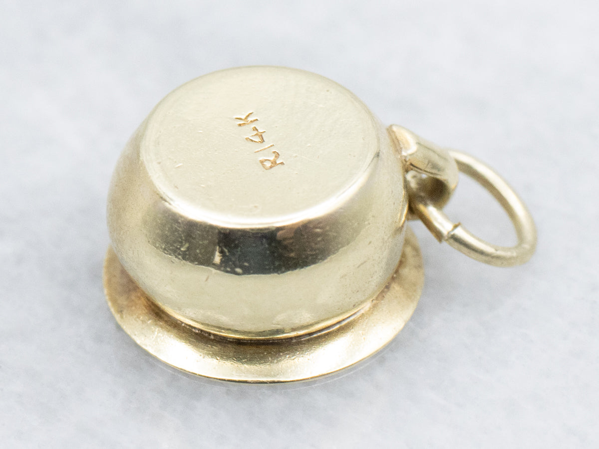 Simple Vintage Gold Pot Charm Pendant