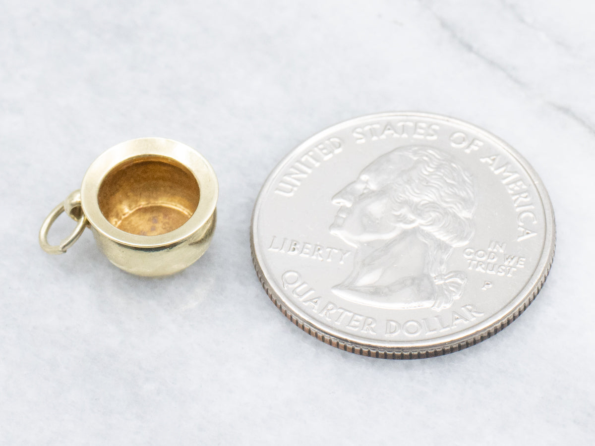 Simple Vintage Gold Pot Charm Pendant