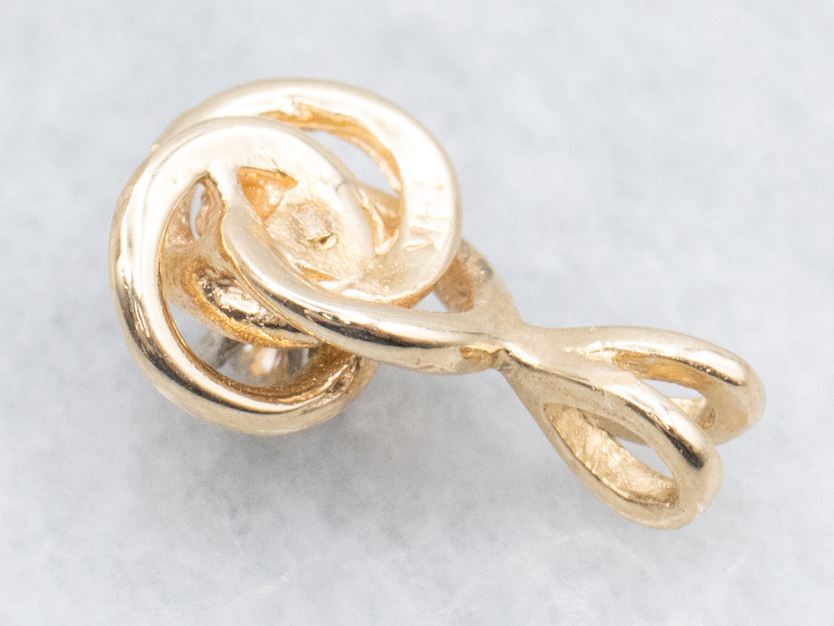 Yellow Gold Lover's Knot Diamond Pendant