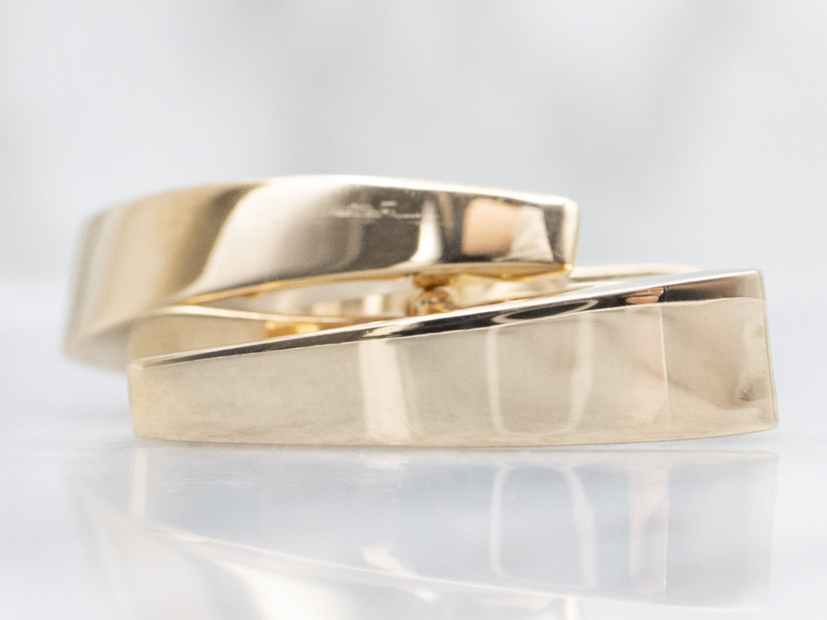 Squared Yellow Gold Huggie-Hoop Earrings