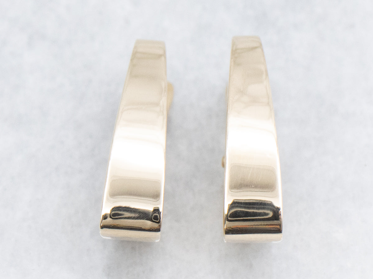Squared Yellow Gold Huggie-Hoop Earrings