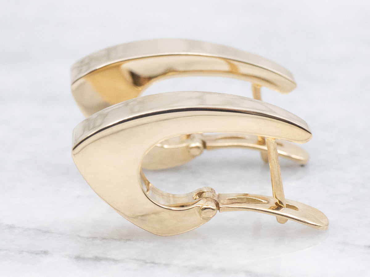 Squared Yellow Gold Huggie-Hoop Earrings