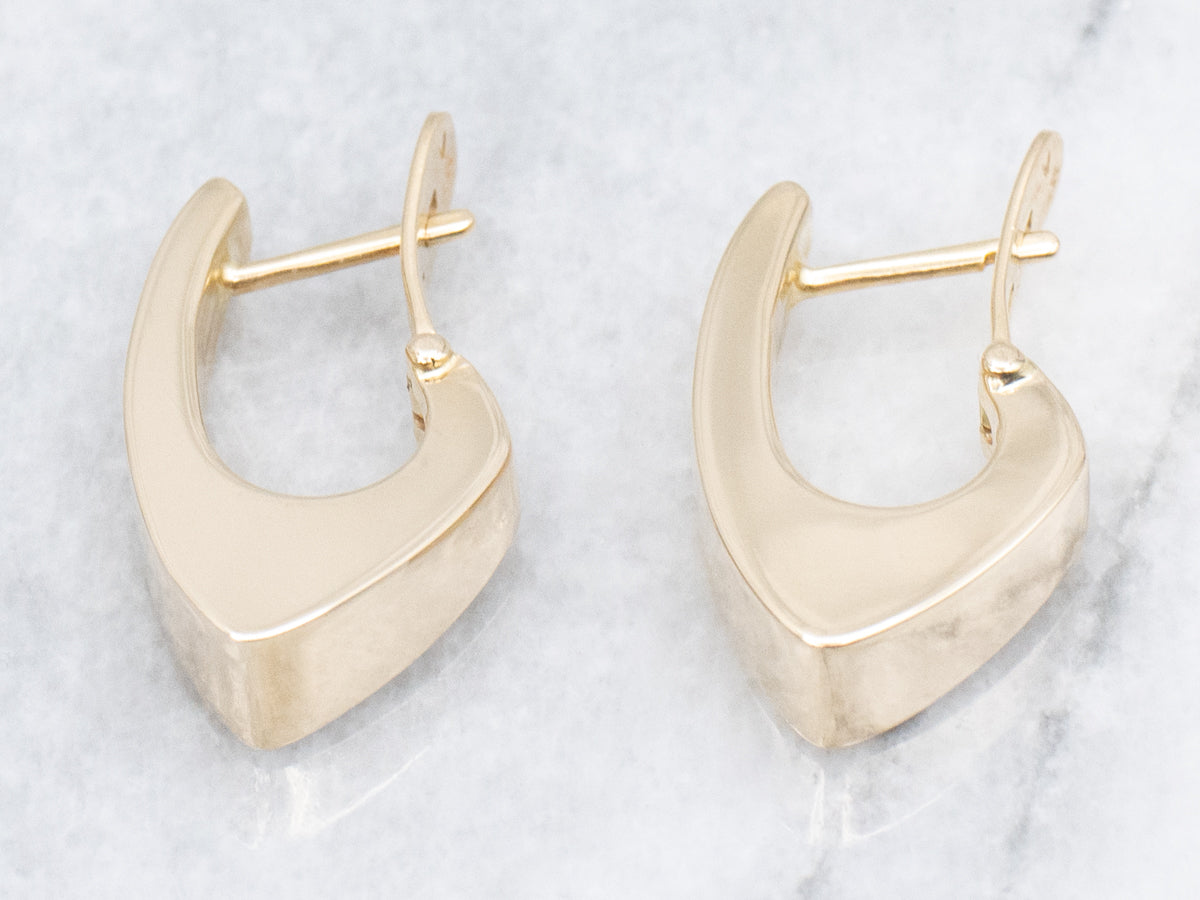 Squared Yellow Gold Huggie-Hoop Earrings