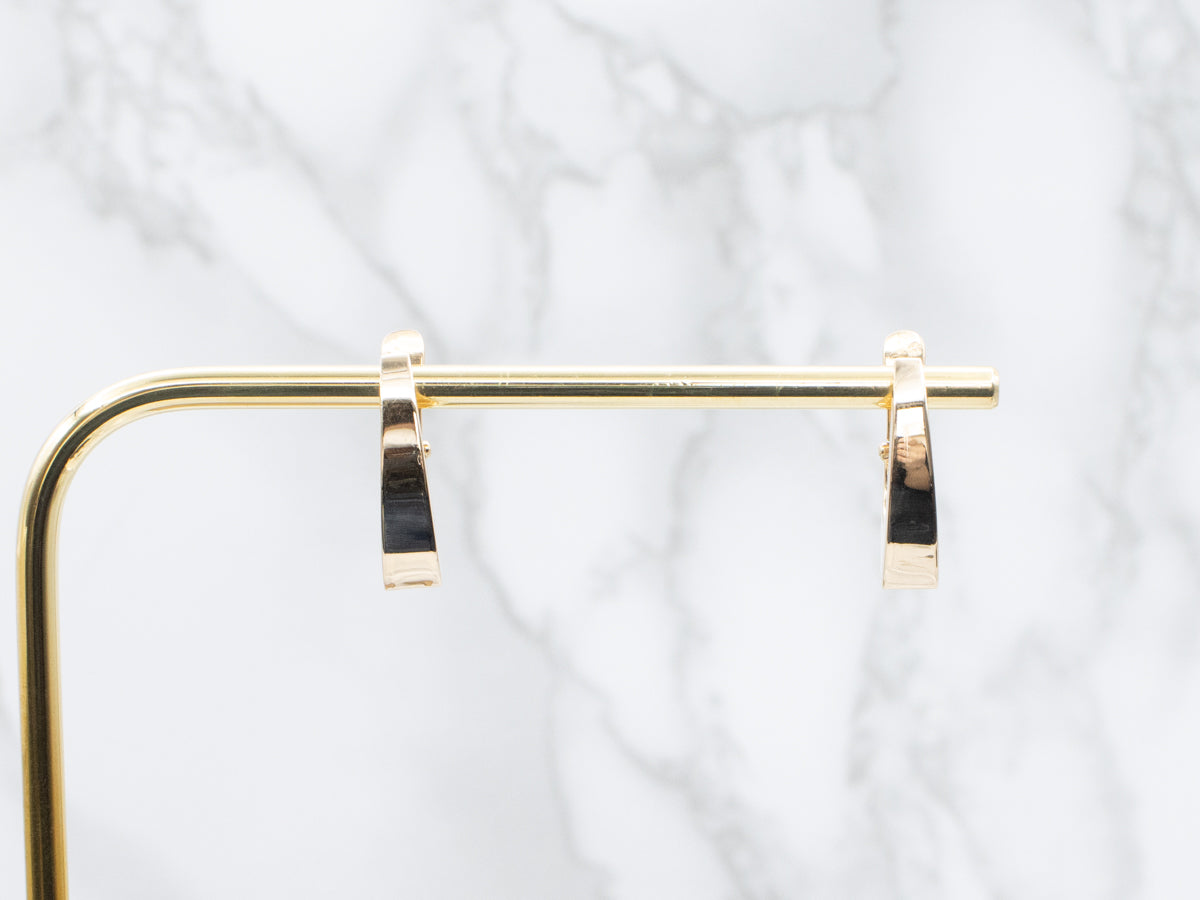 Squared Yellow Gold Huggie-Hoop Earrings