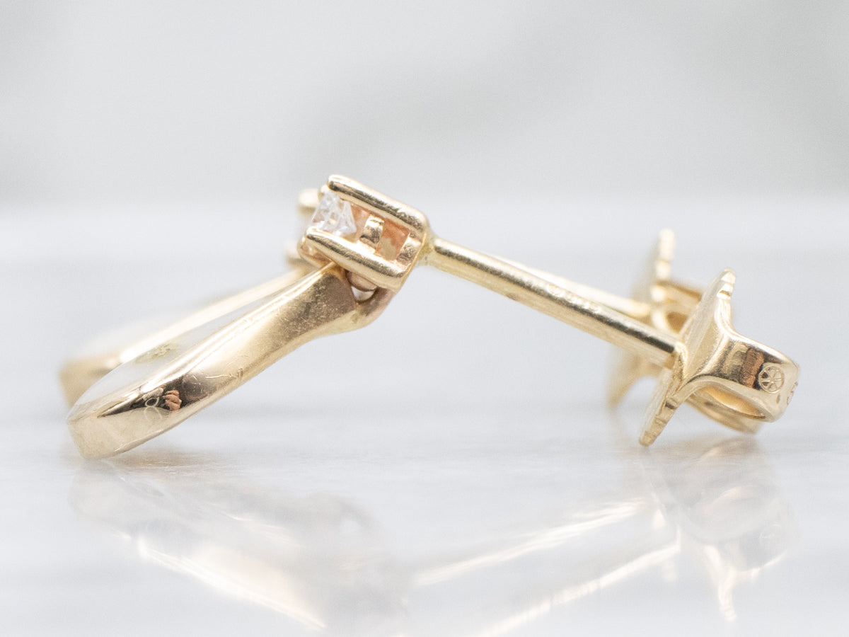 Vintage Kabana Diamond and Gold Quartz Drop Earrings