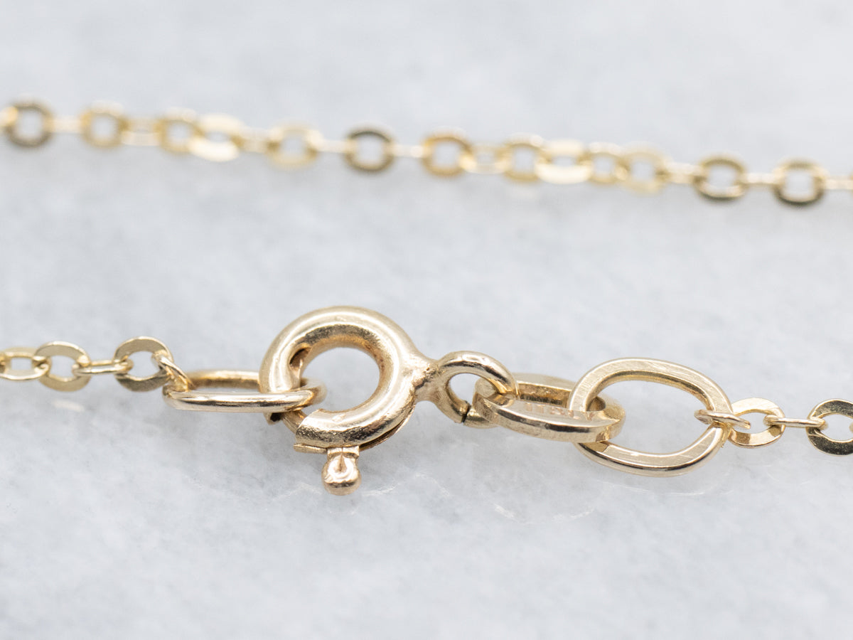 Italian Yellow Gold Filigree Station Link Chain