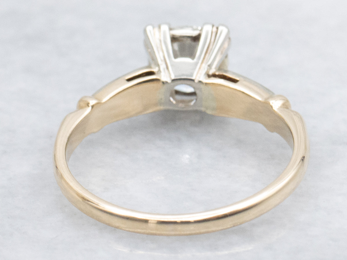 Brilliant Diamond 1950s Engagement Ring with Fishtail Prongs