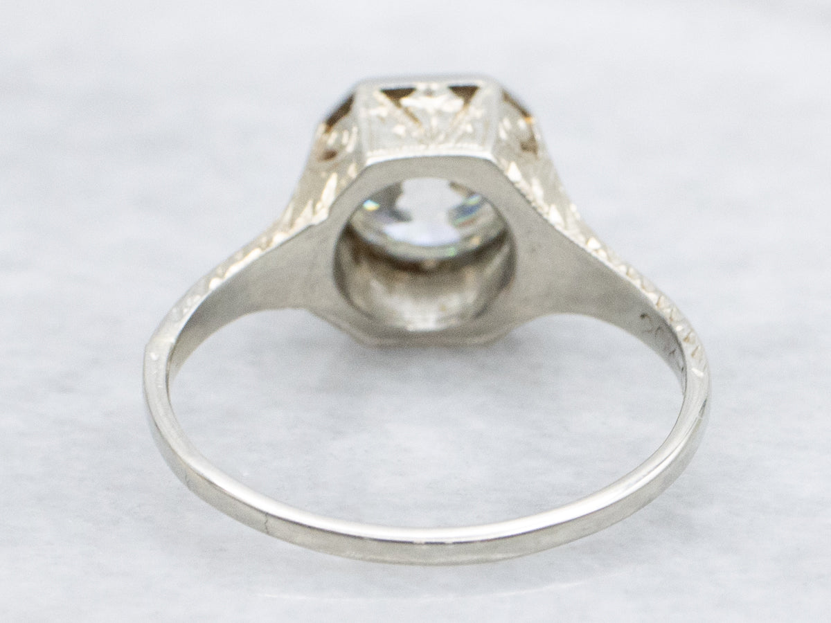 Edwardian-Era Old Mine Cut Diamond Solitaire Engagement Ring
