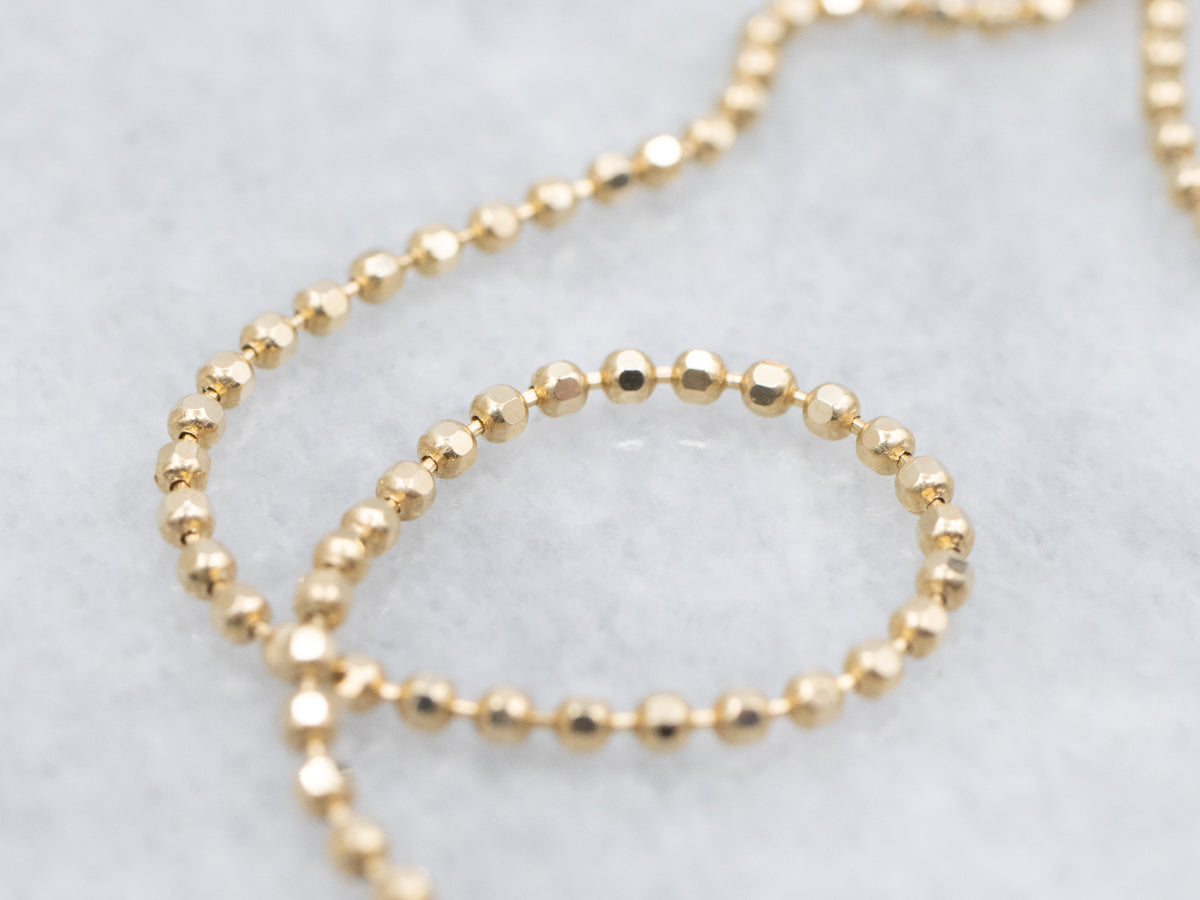 Faceted Yellow Gold Beaded-Ball Chain