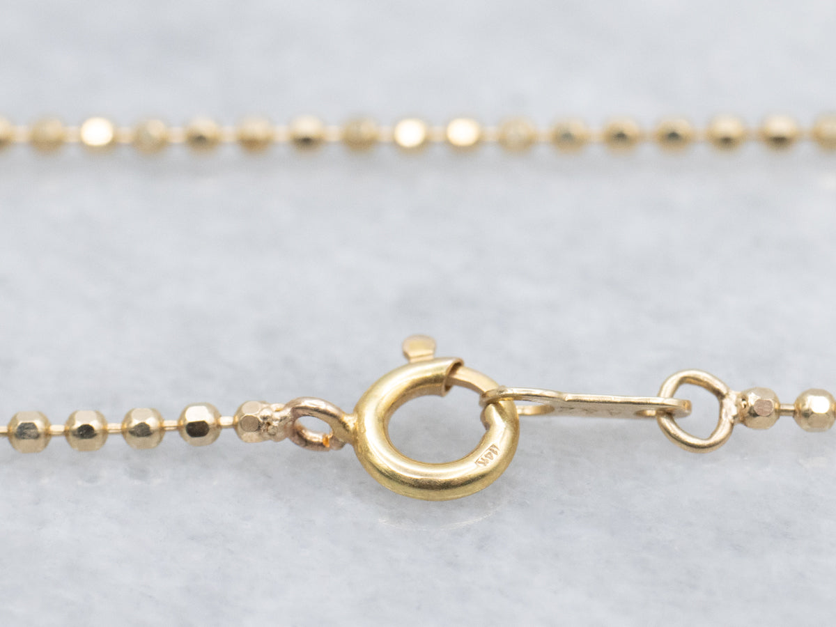 Faceted Yellow Gold Beaded-Ball Chain