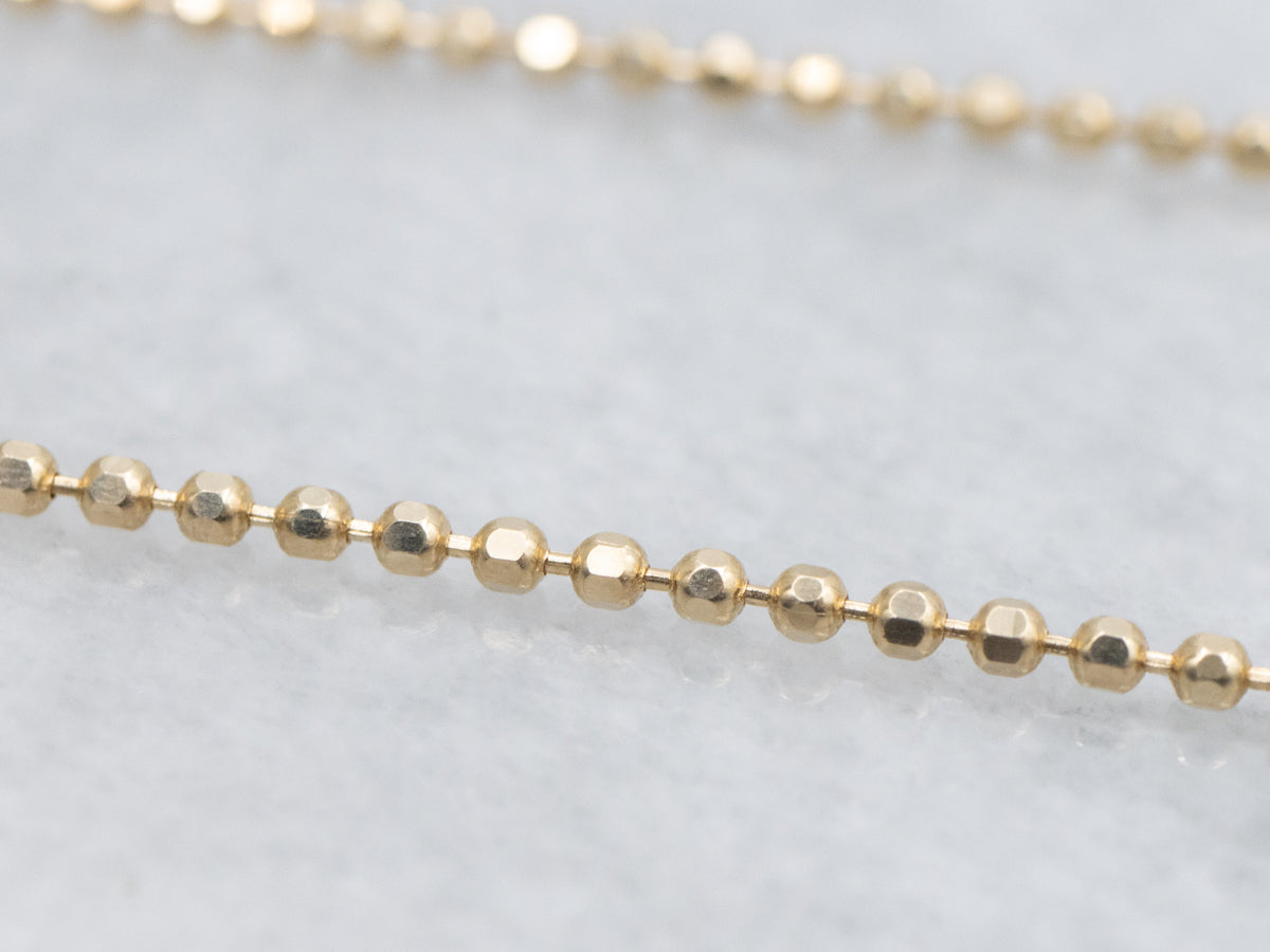 Faceted Yellow Gold Beaded-Ball Chain